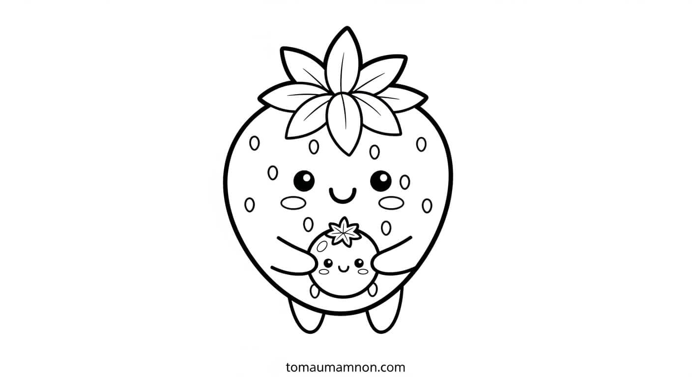 quả dâu tây với lá