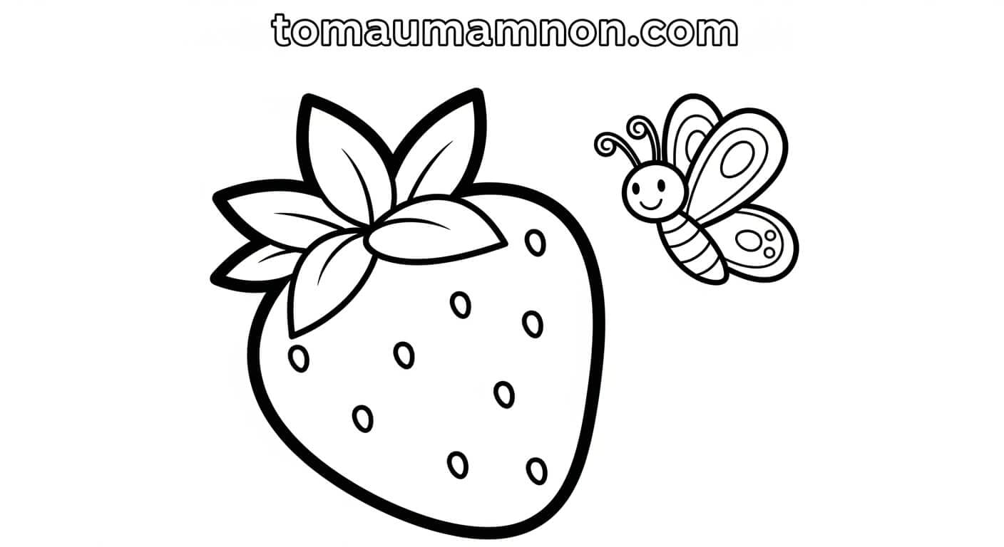 quả dâu tây bên bông hoa