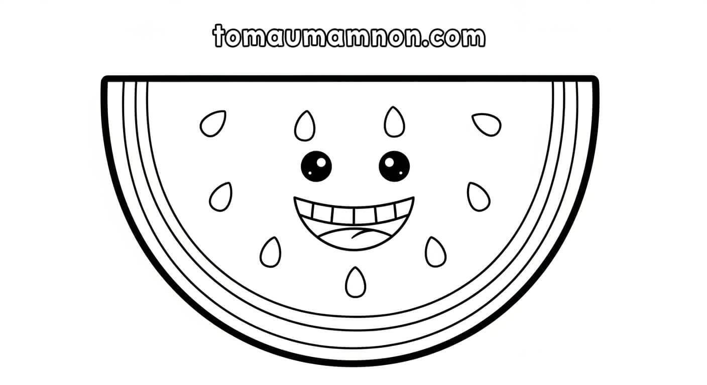 Tranh dưa hấu tròn đầy màu sắc