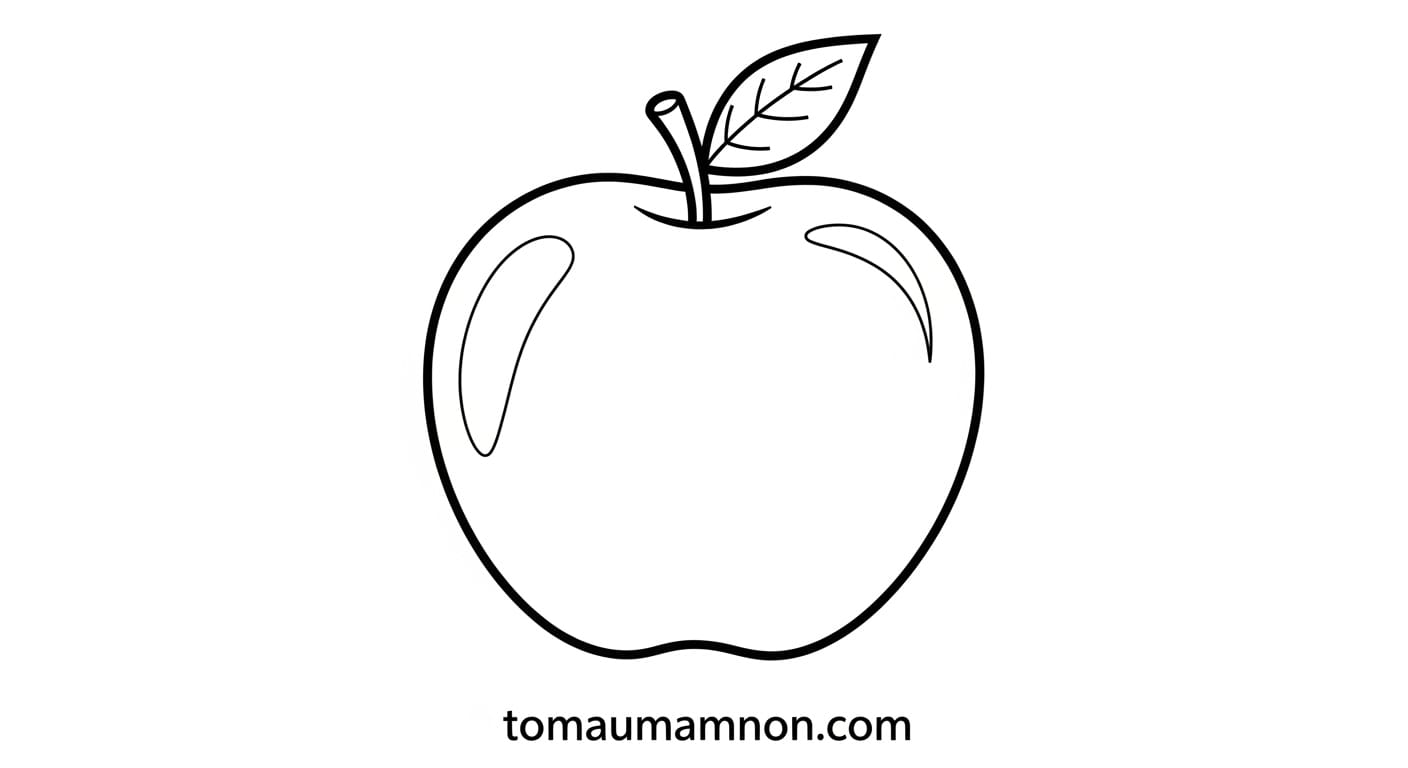 Tô Màu Quả Táo tranh táo đơn giản