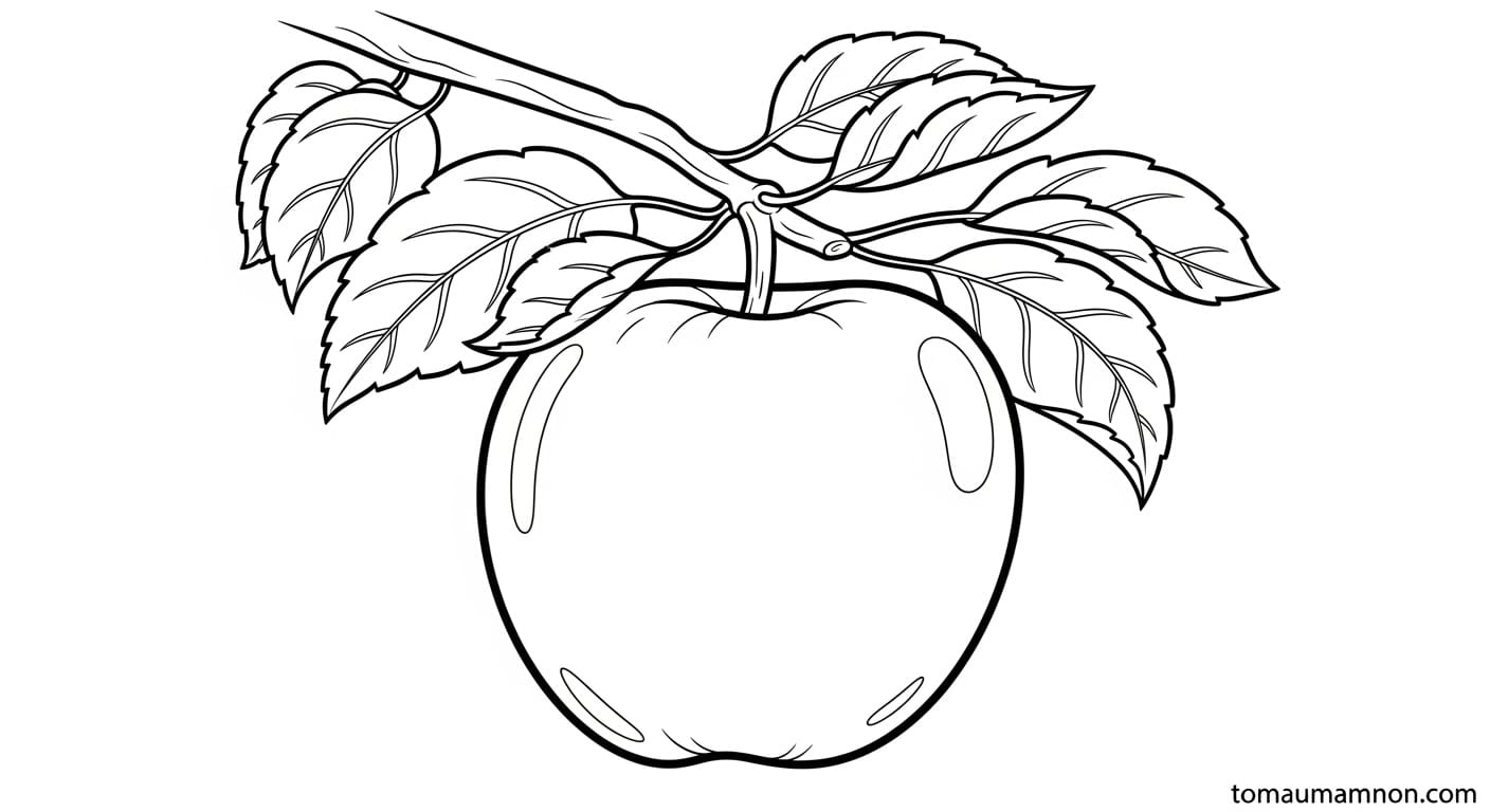 Tô Màu Quả Táo hình táo vui nhộn