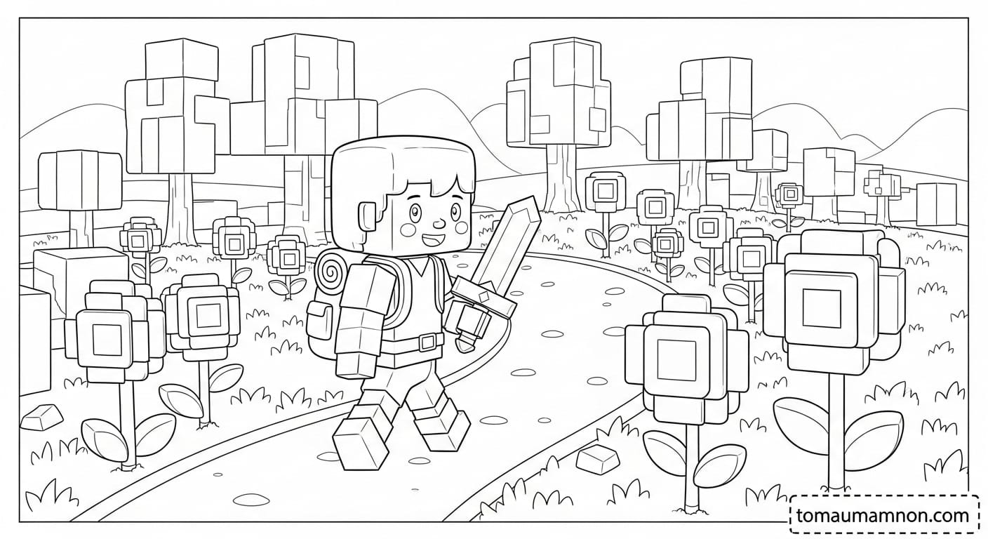 Bé gái tự hào với bức vẽ Roblox của mình