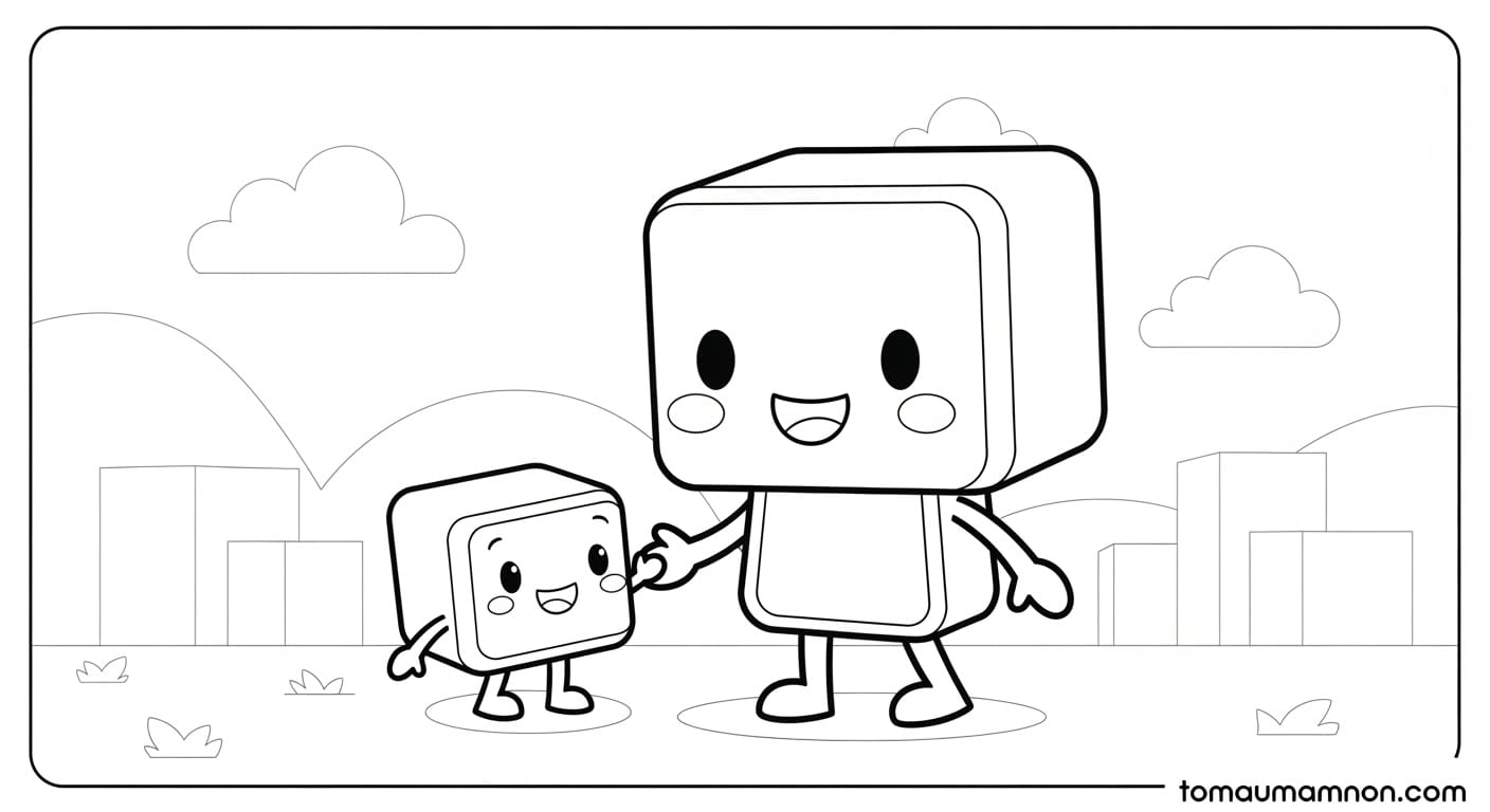 Bàn tay nhỏ nhắn đang tô màu Roblox