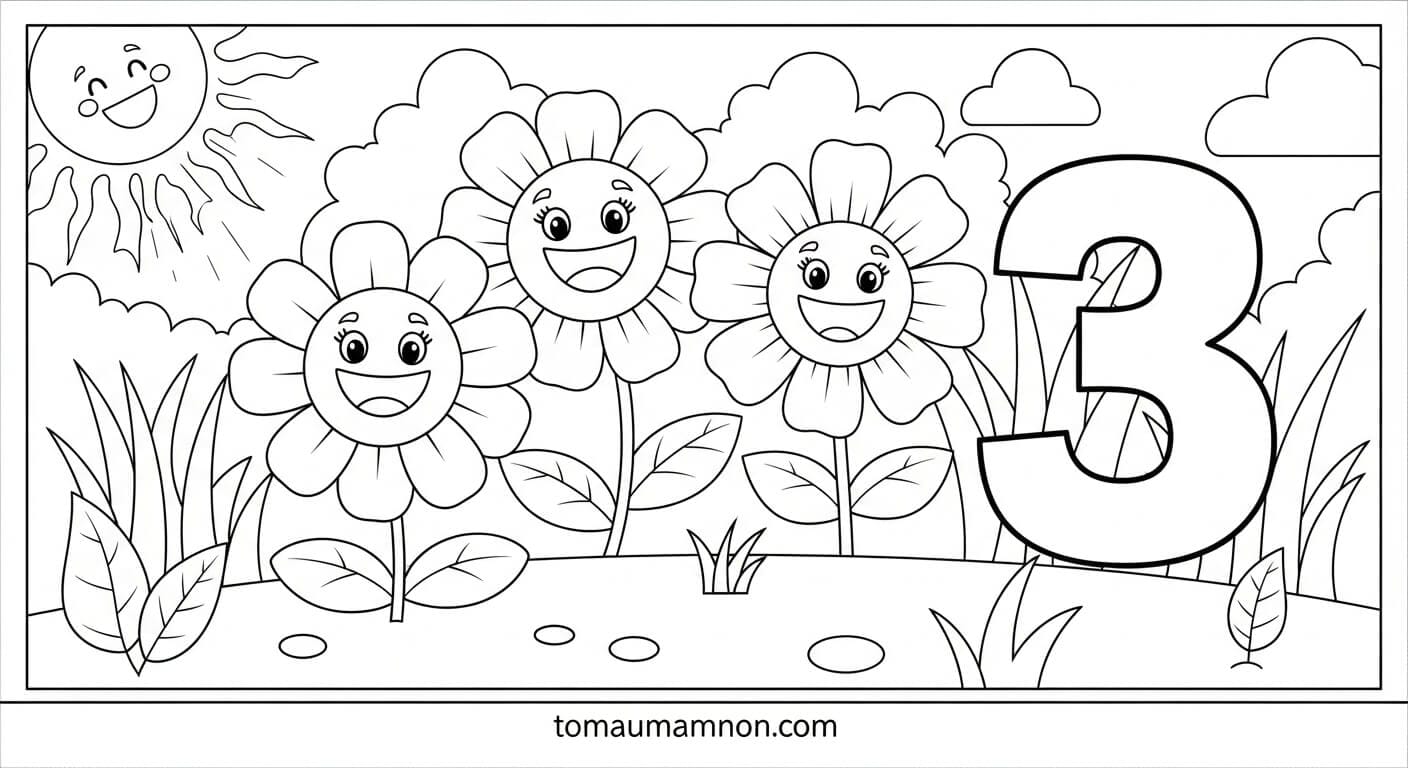 Số 3 với họa tiết