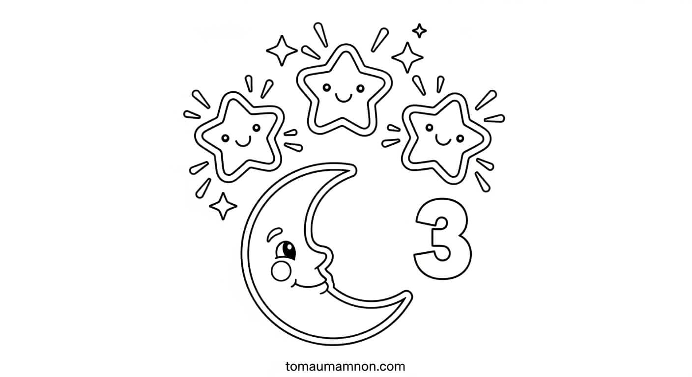 Tô màu cùng số 3