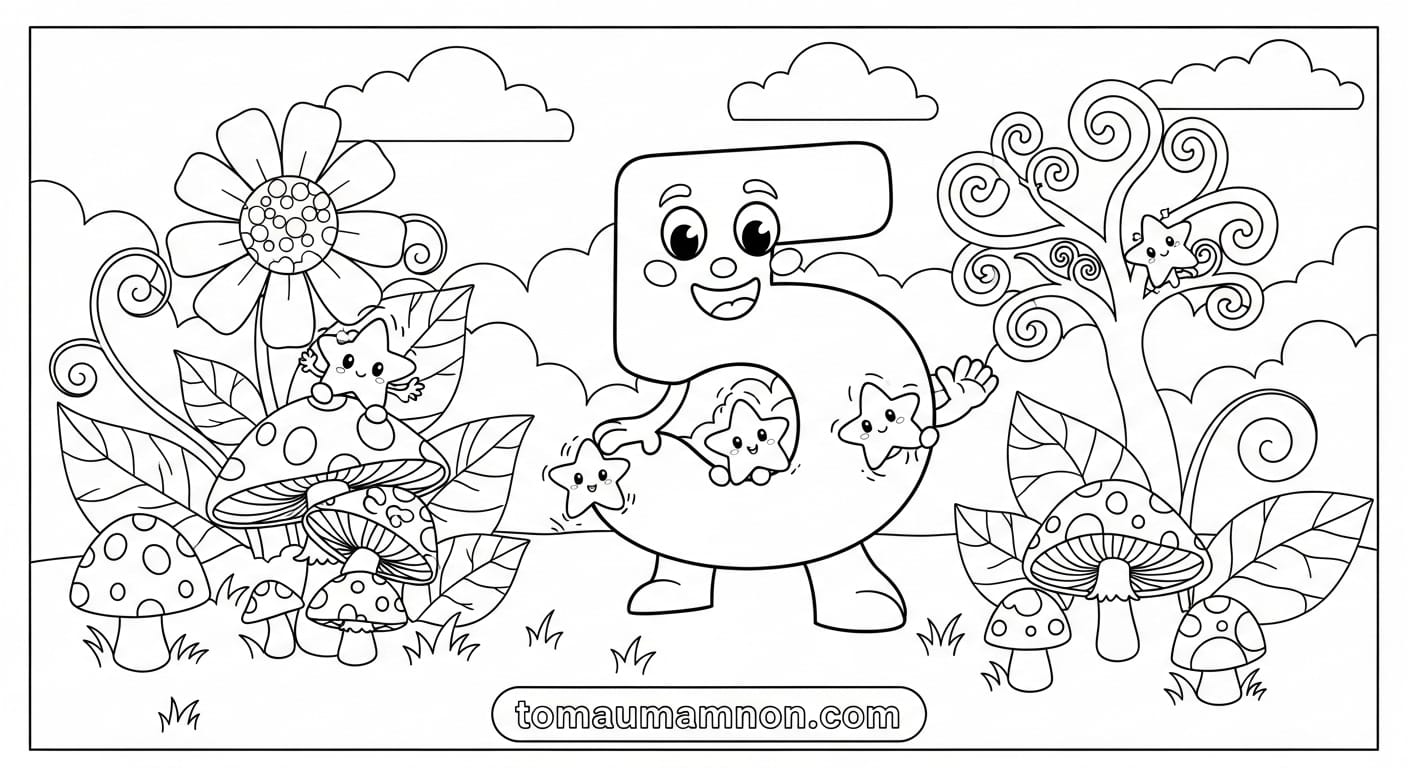 Số 5 đầy màu sắc