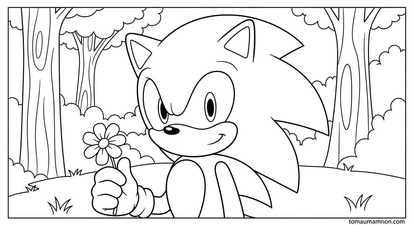 Tô Màu Sonic Sonic cười tươi