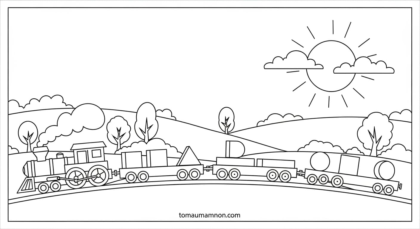 Tô Màu Tàu Hỏa Tàu hỏa cổ điển