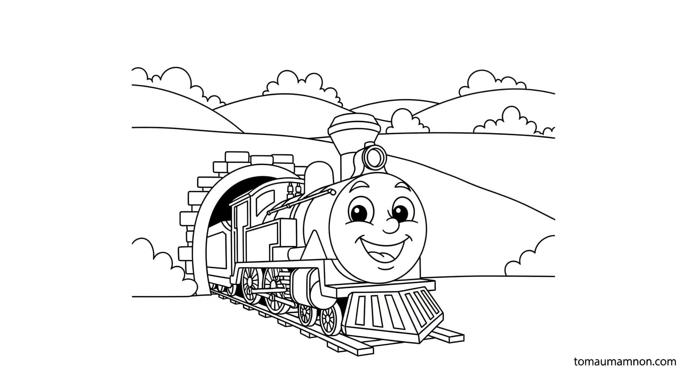 Tô Màu Tàu Hỏa Đầu tàu mạnh mẽ