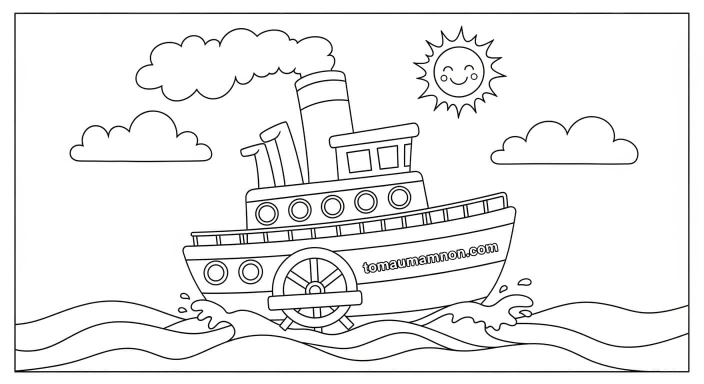Tô Màu Tàu Thủy Tàu thủy đơn giản