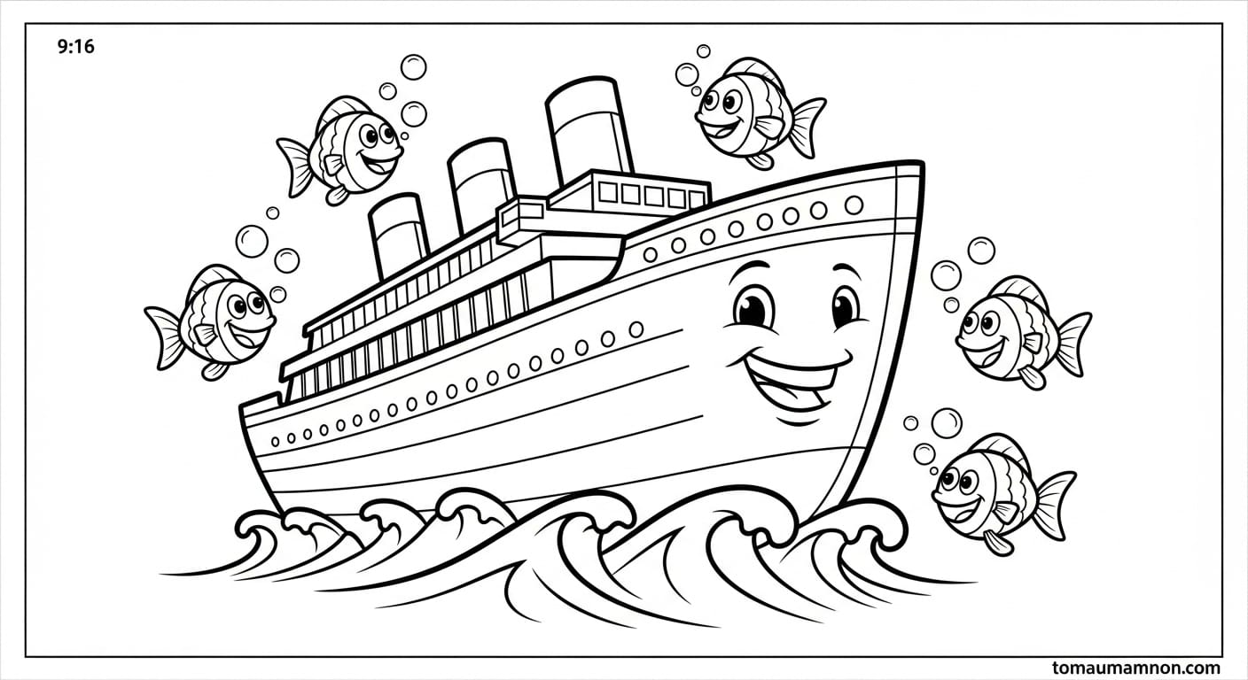Tô Màu Tàu Titanic Hình vẽ tàu Titanic chi tiết