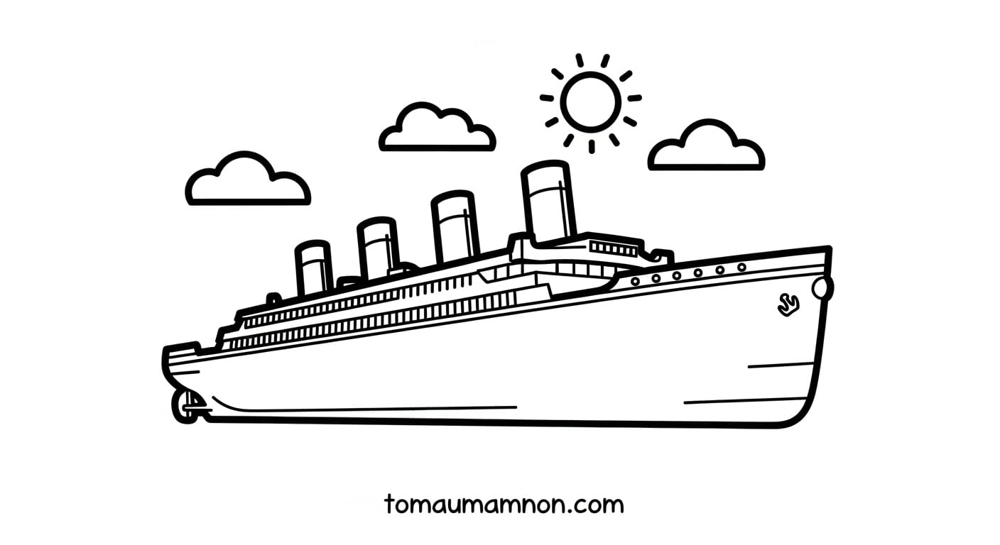 Tô Màu Tàu Titanic Bé tô màu tàu Titanic