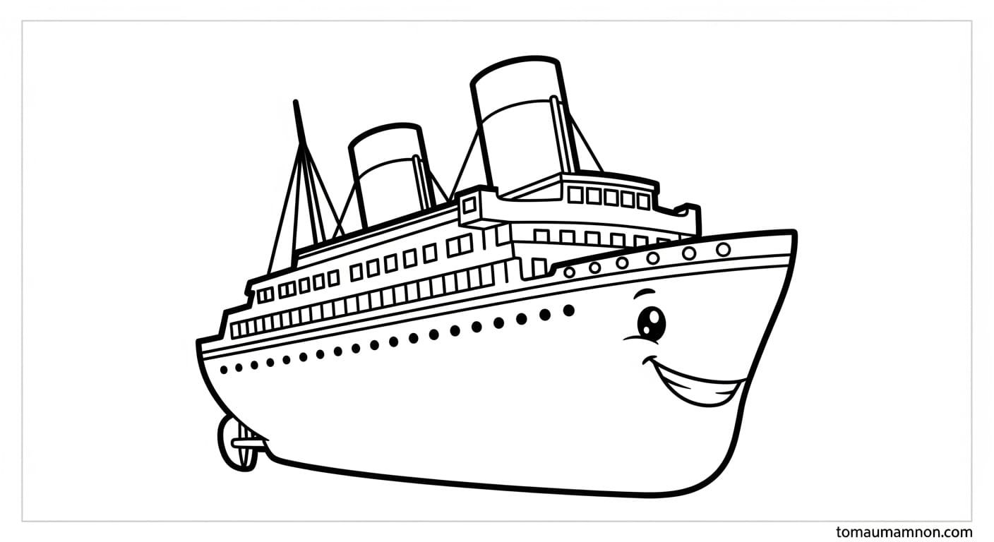 Tô Màu Tàu Titanic Titanic dưới ánh hoàng hôn