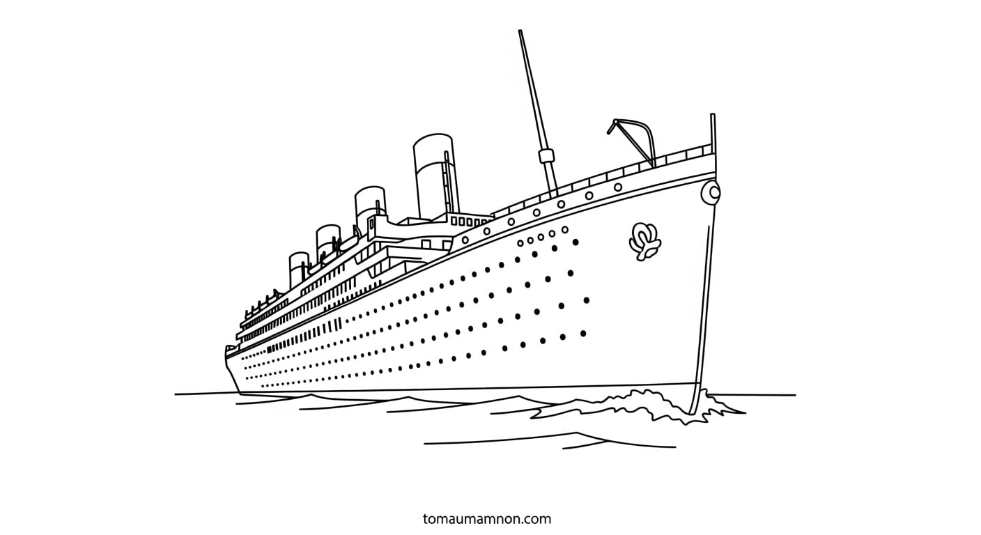 Tô Màu Tàu Titanic Sáng tạo với màu sắc trên tàu Titanic
