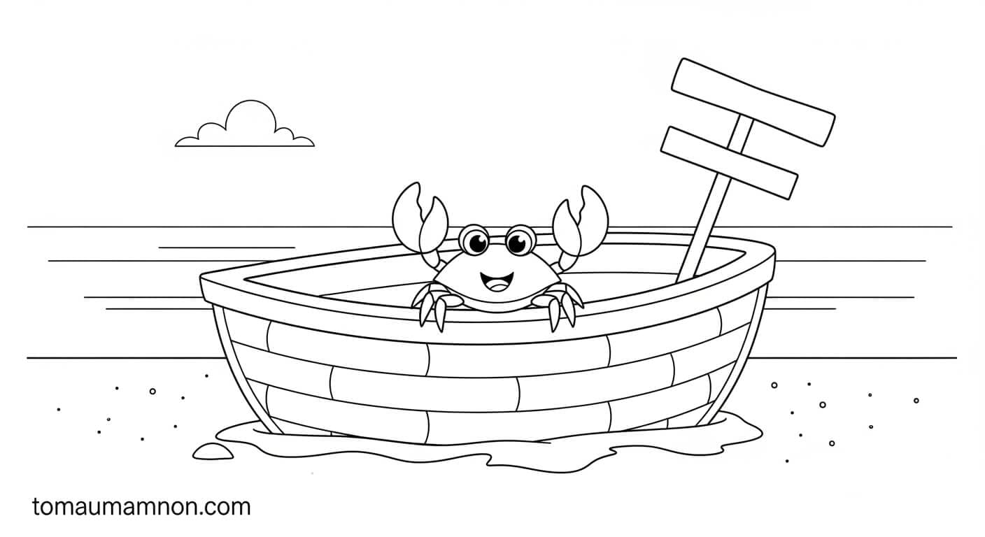Tô Màu Thuyền Tô màu chiếc xuồng gỗ