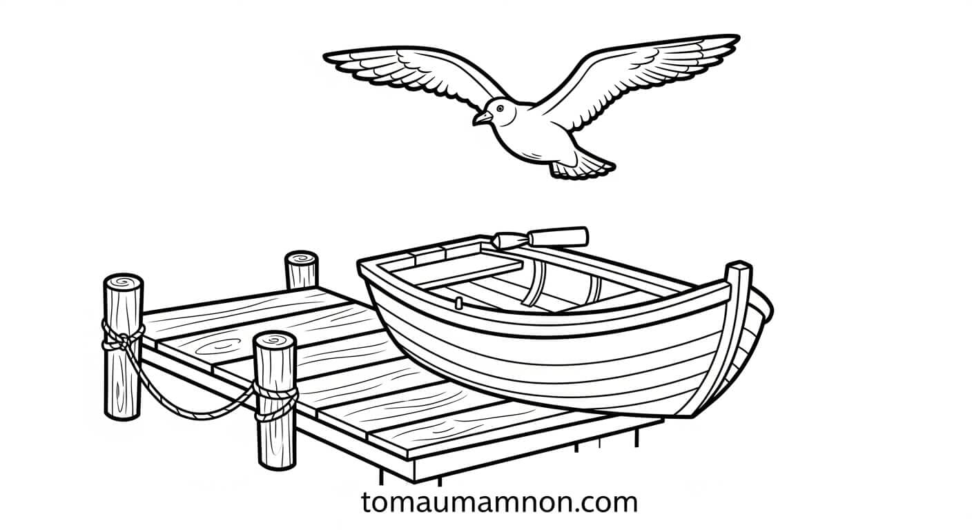 Tô Màu Thuyền Thuyền buồm trên biển