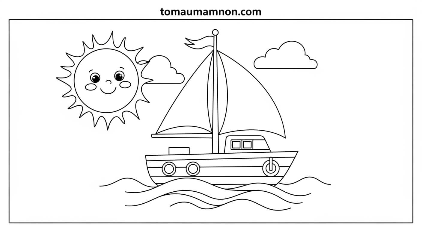Tô Màu Thuyền Tô màu thuyền buồm