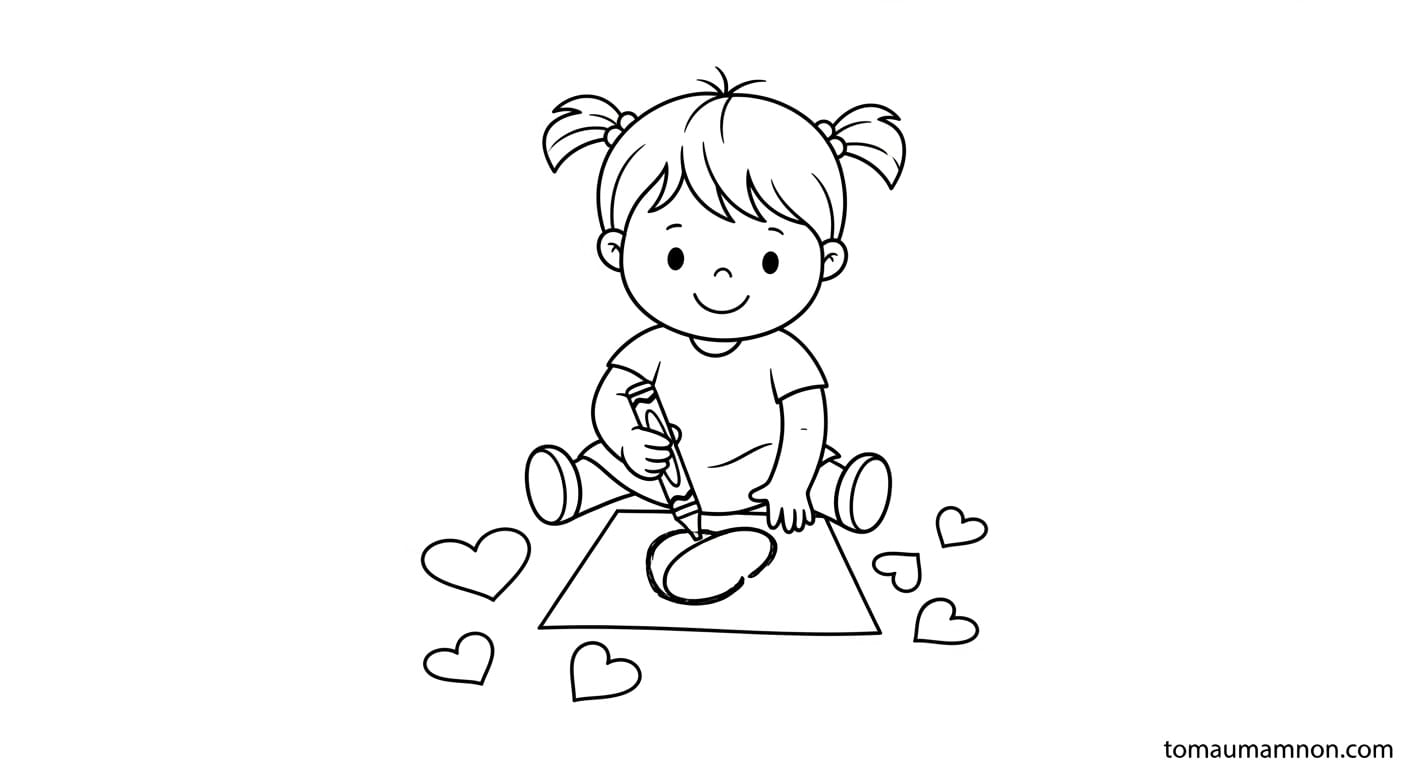 Tô Màu Trái Tim Trái tim với hoa văn lượn sóng