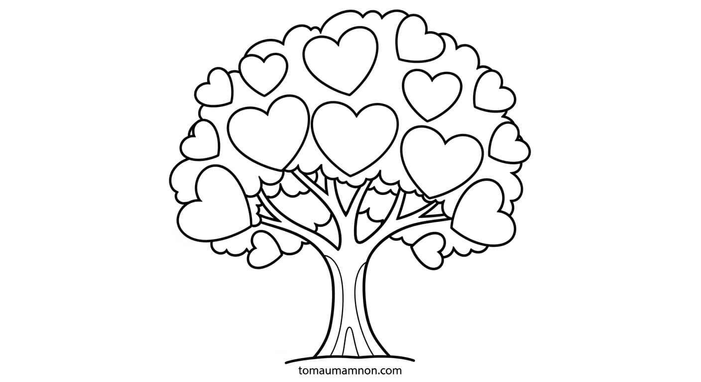 Tô Màu Trái Tim Bộ ba trái tim dễ thương