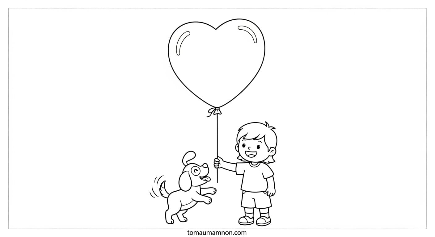 Tô Màu Trái Tim Trái tim với khung viền độc đáo