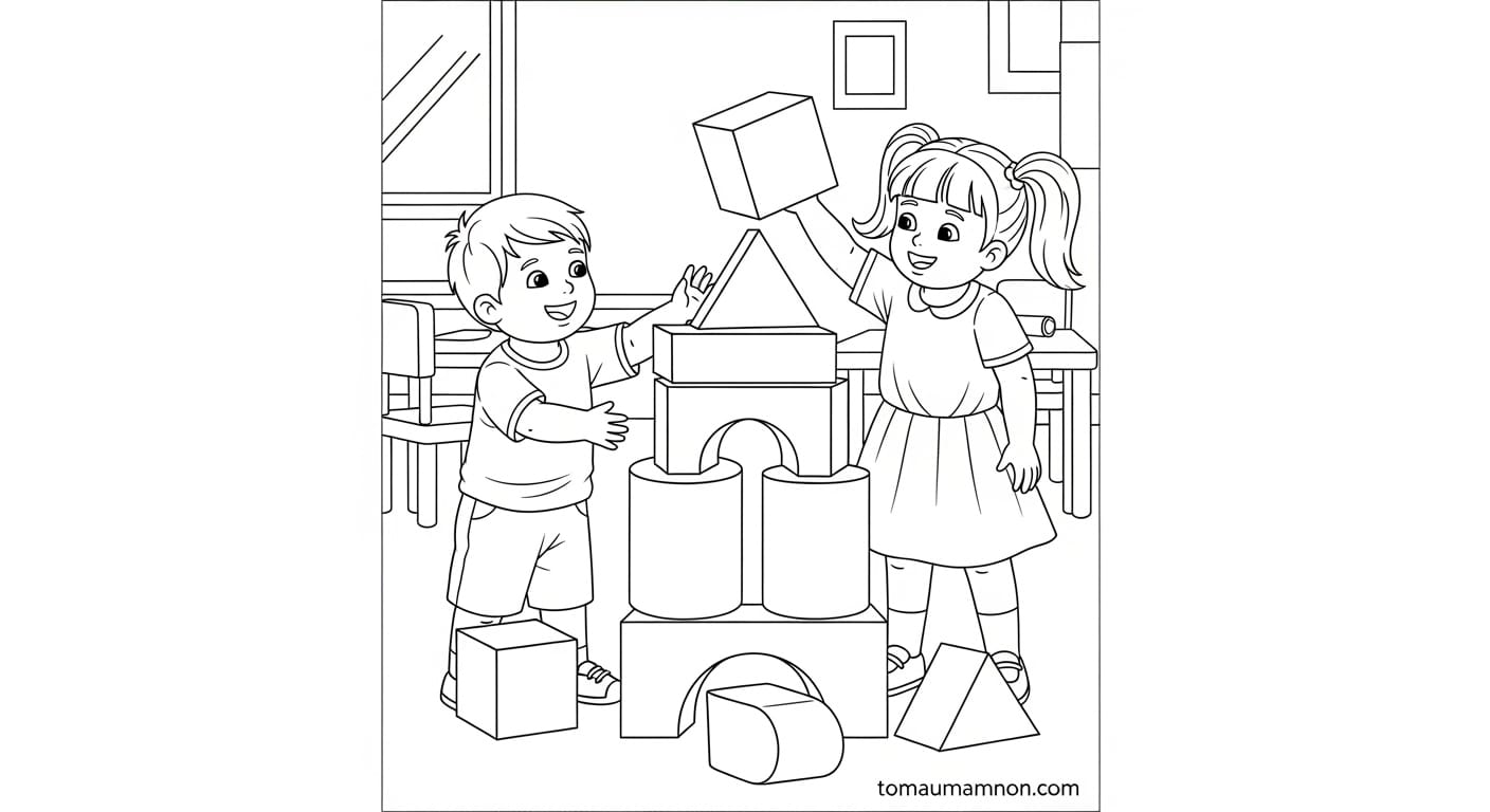 Lớp học với bảng đen và bàn ghế