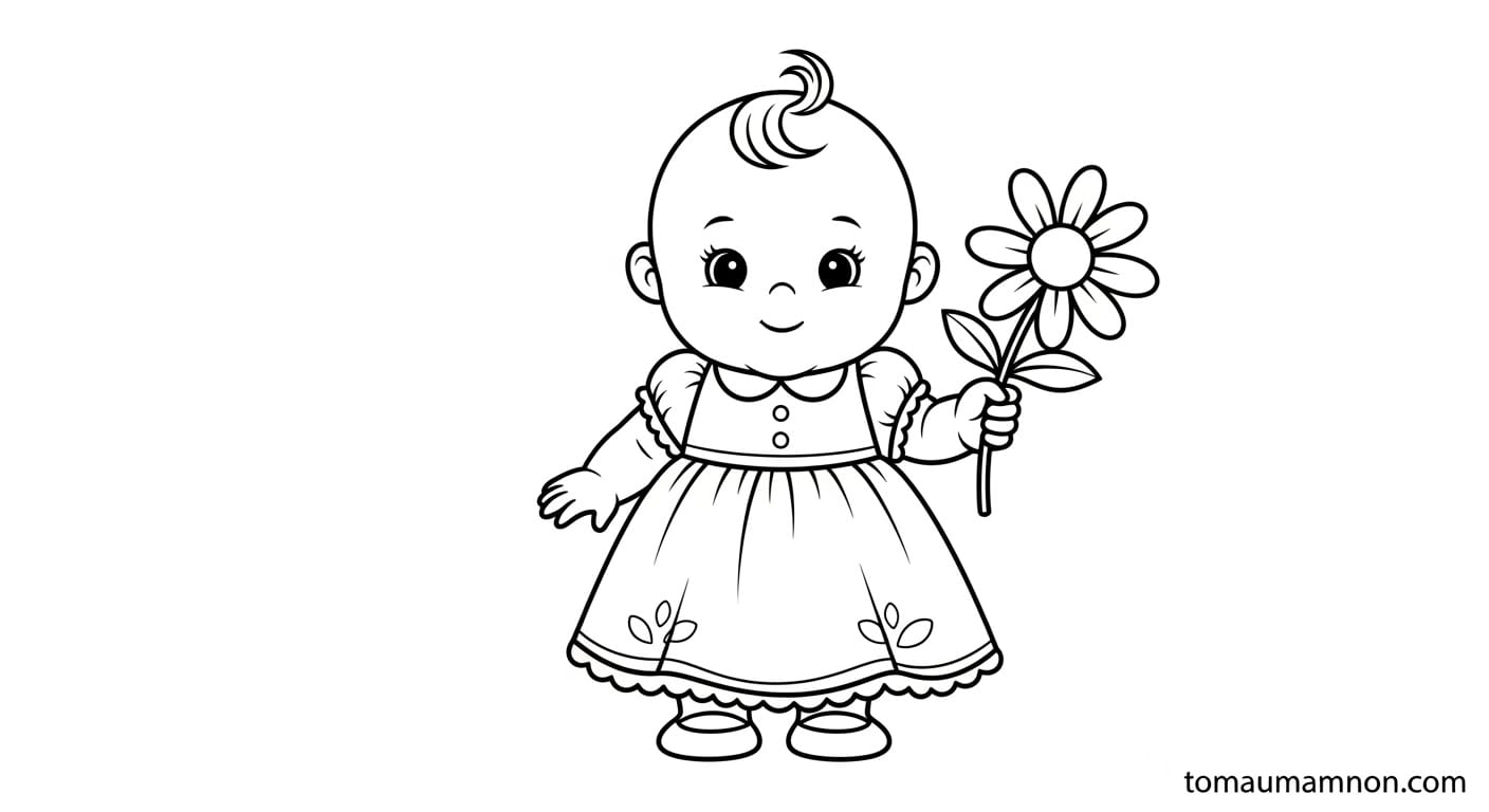 Tô Màu Váy Bé Gái váy bé gái sắc màu