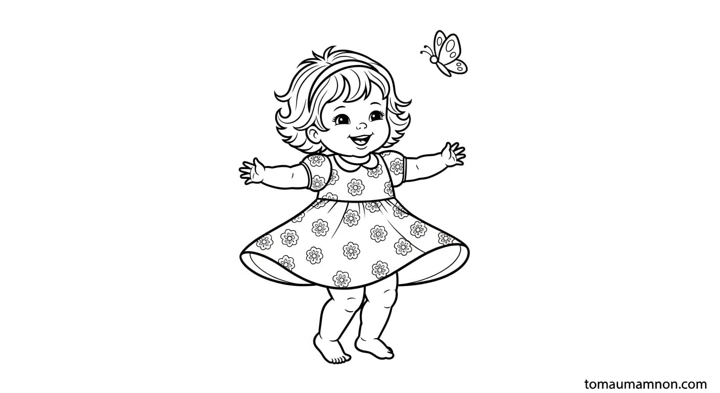 Tô Màu Váy Bé Gái váy công chúa
