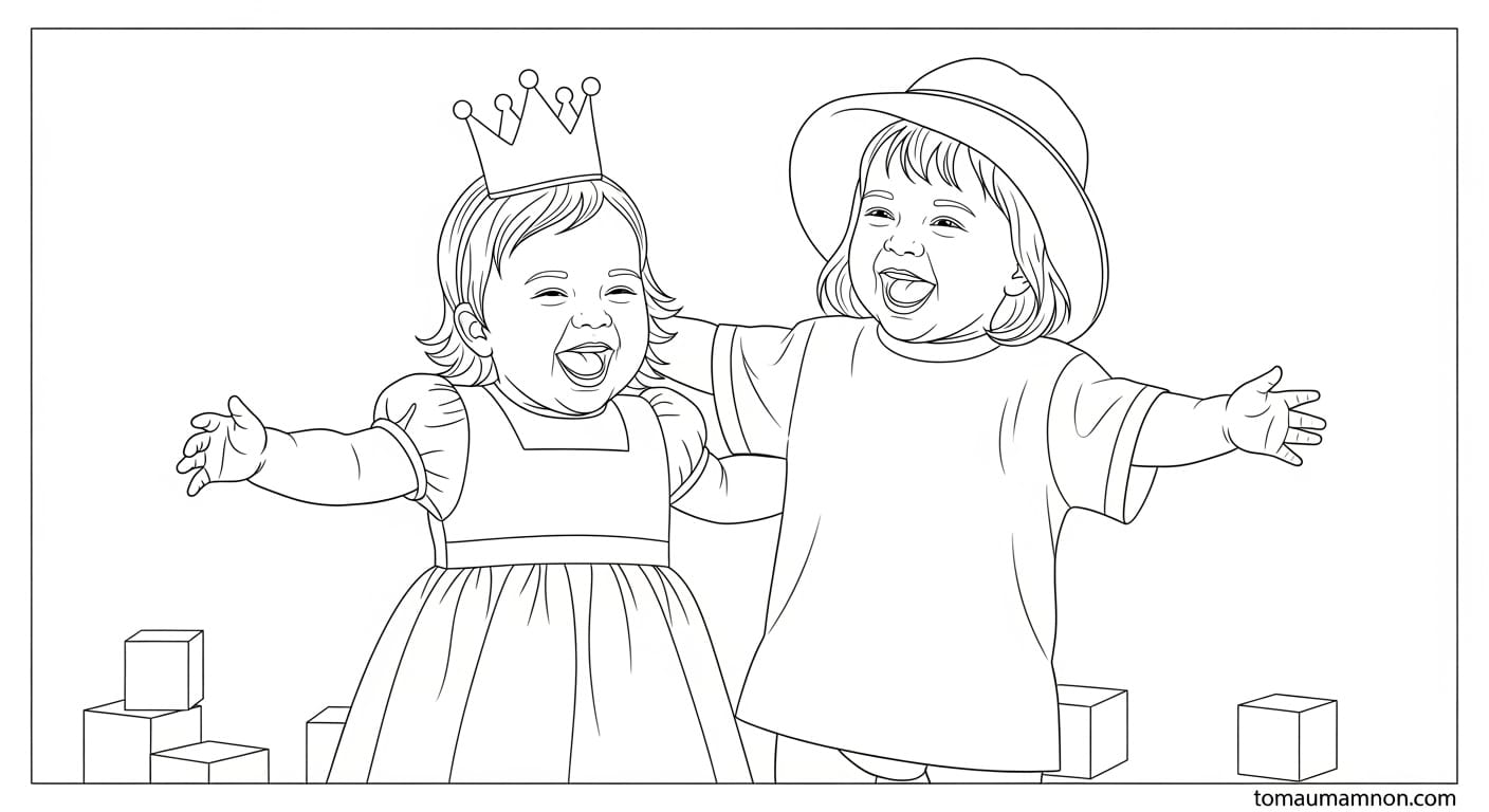 Tô Màu Váy Bé Gái váy xòe dễ thương