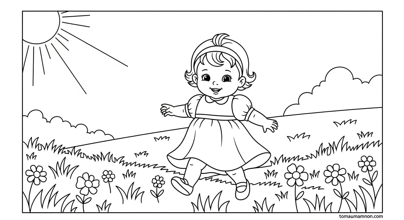 Tô Màu Váy Bé Gái váy thiên nga