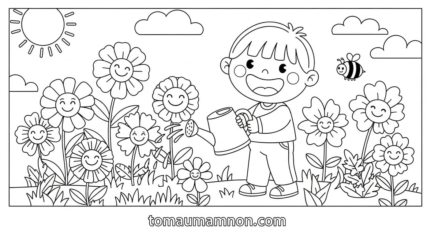 Vườn hoa đầy màu sắc