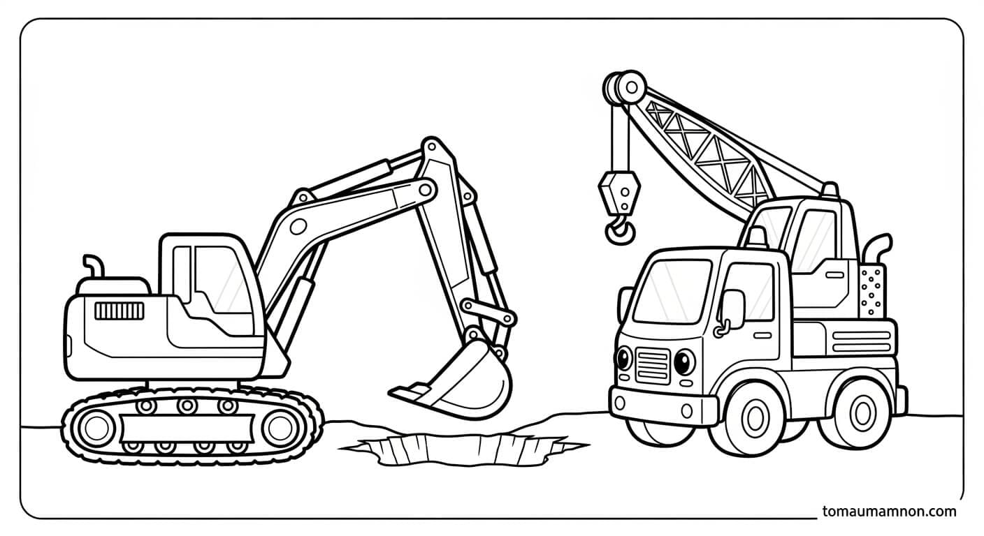 xe cần cẩu đang hoạt động