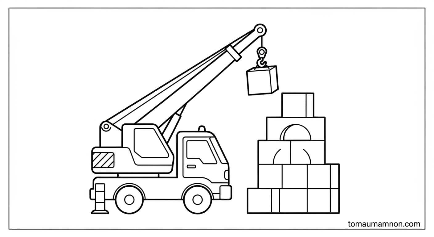 xe cẩu trên công trường