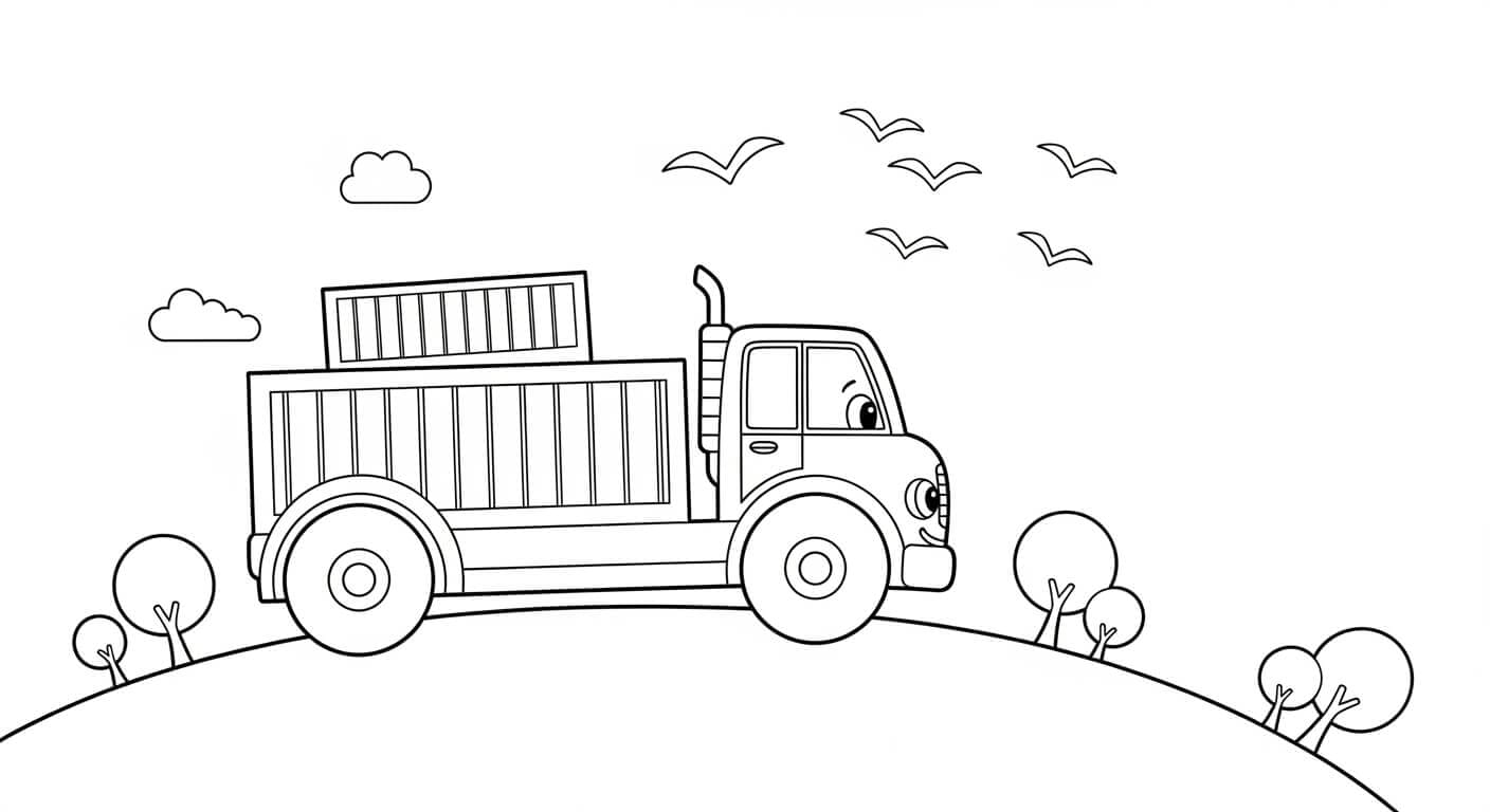 Tô Màu Xe Container xe container đỏ sặc sỡ