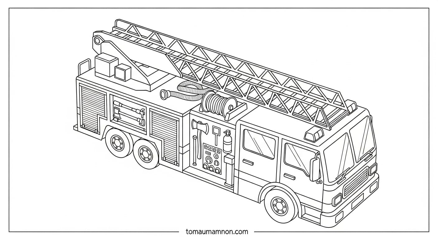 Tô Màu Xe Cứu Hỏa Xe cứu hỏa chi tiết