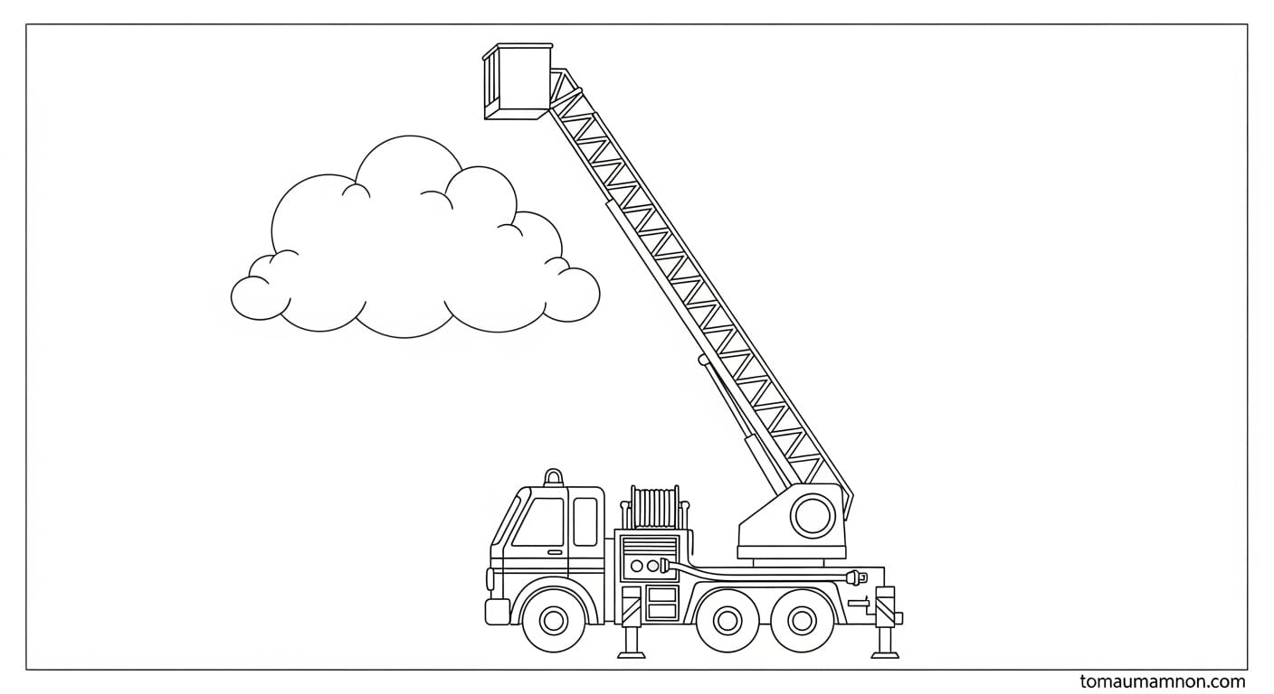 Tô Màu Xe Cứu Hỏa Ô tô cứu hỏa đáng yêu
