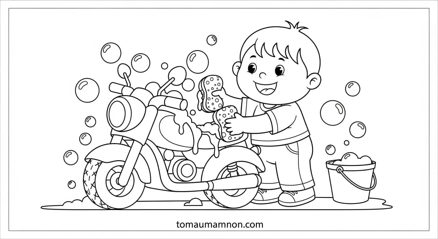 Tô Màu Xe Máy tranh xe máy cổ điển