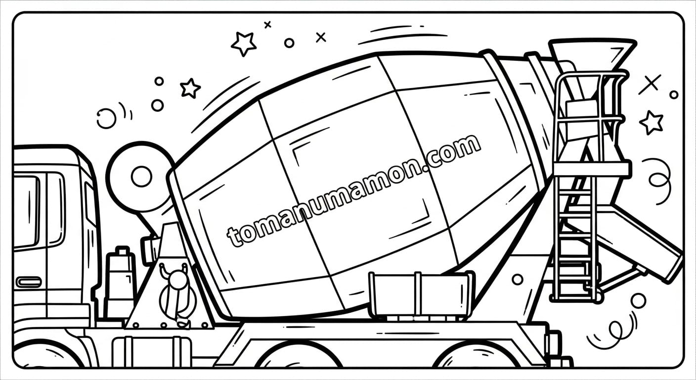 Tô Màu Xe Trộn Bê Tông xe trộn bê tông lớn