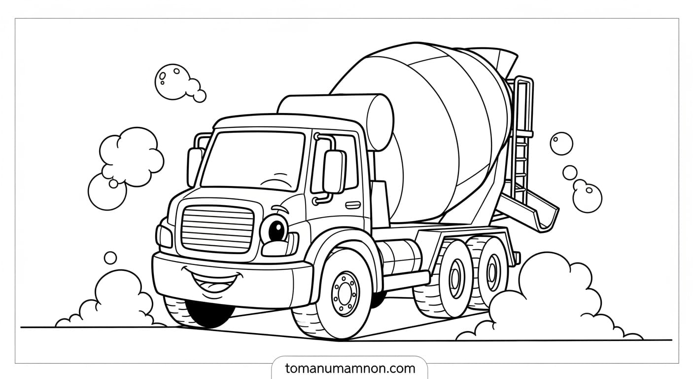 Tô Màu Xe Trộn Bê Tông xe trộn bê tông