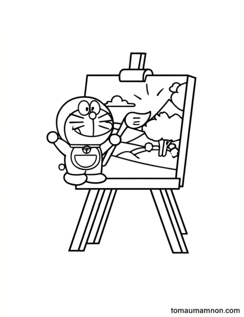 Tô Tượng Doremon Ba mẹ cùng con tô tượng