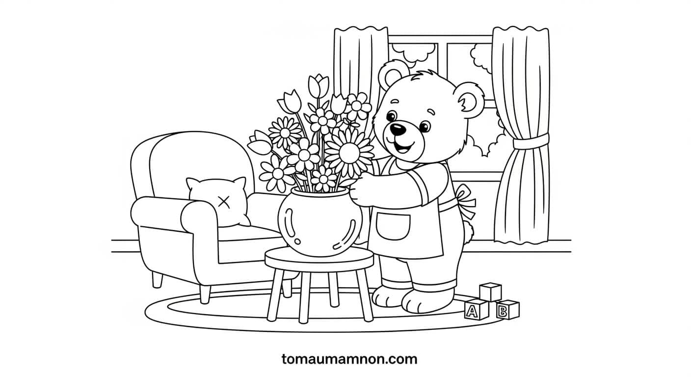 bình hoa nhiều màu sắc