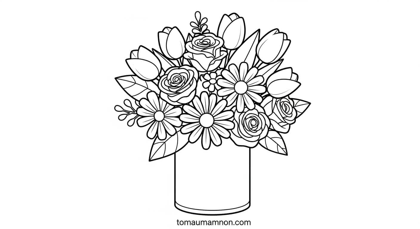 hình ảnh bình hoa cho bé