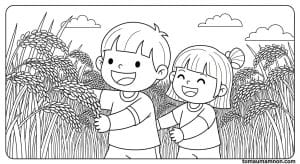 tranh canh dong lua 1