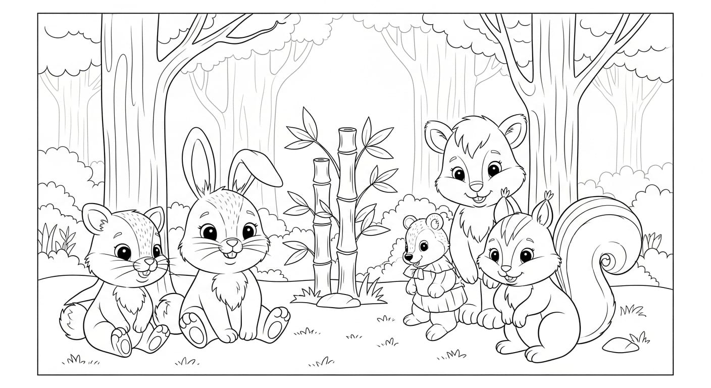 bức tranh cây tre