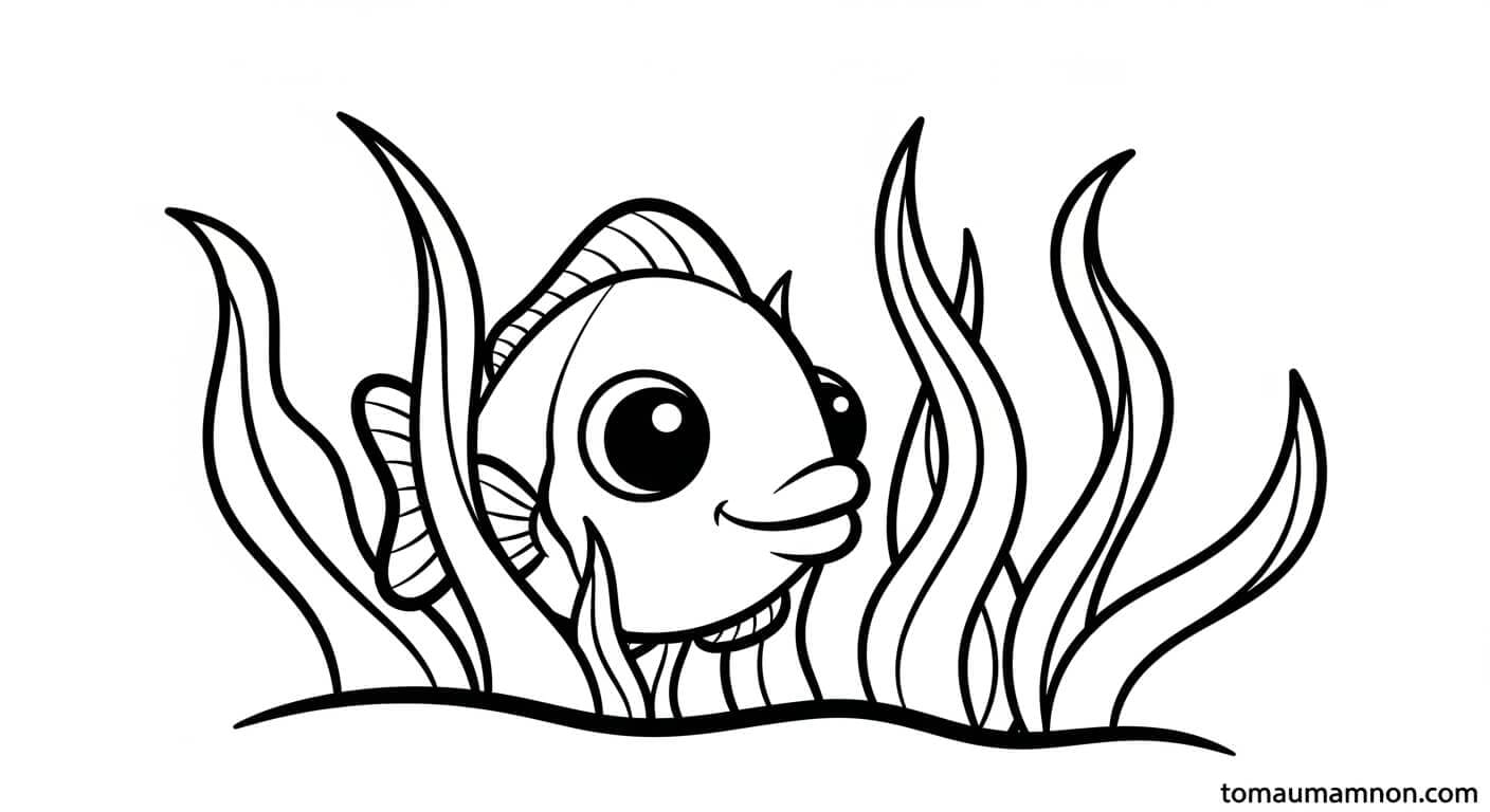 tranh con cá với đuôi đặc biệt