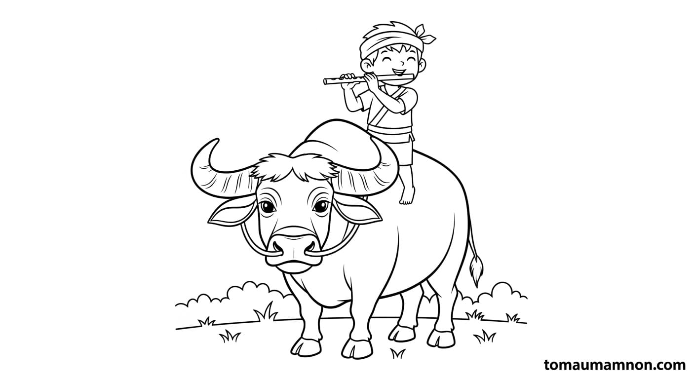 tranh đông hồ chăn trâu thổi sáo 24