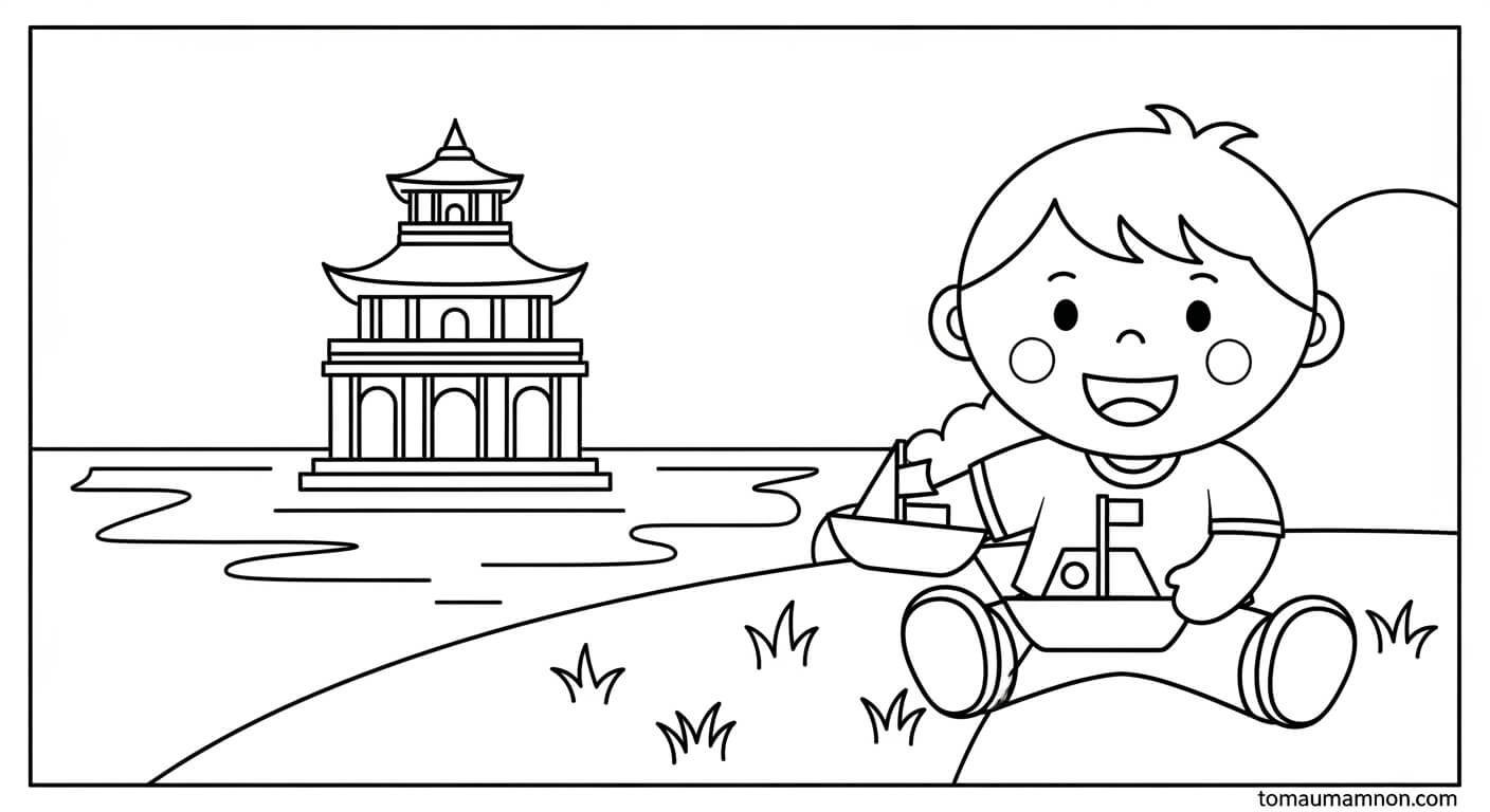 Bé vẽ hồ cùng bạn