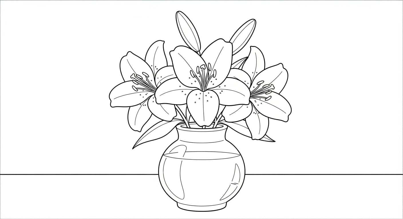 Tranh Hoa Ly Cận cảnh nhụy hoa ly