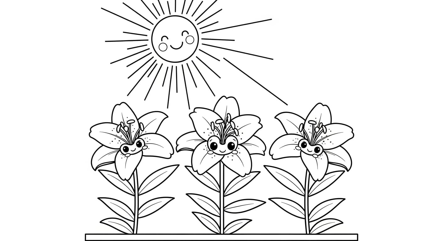 Tranh Hoa Ly Chi tiết hoa ly