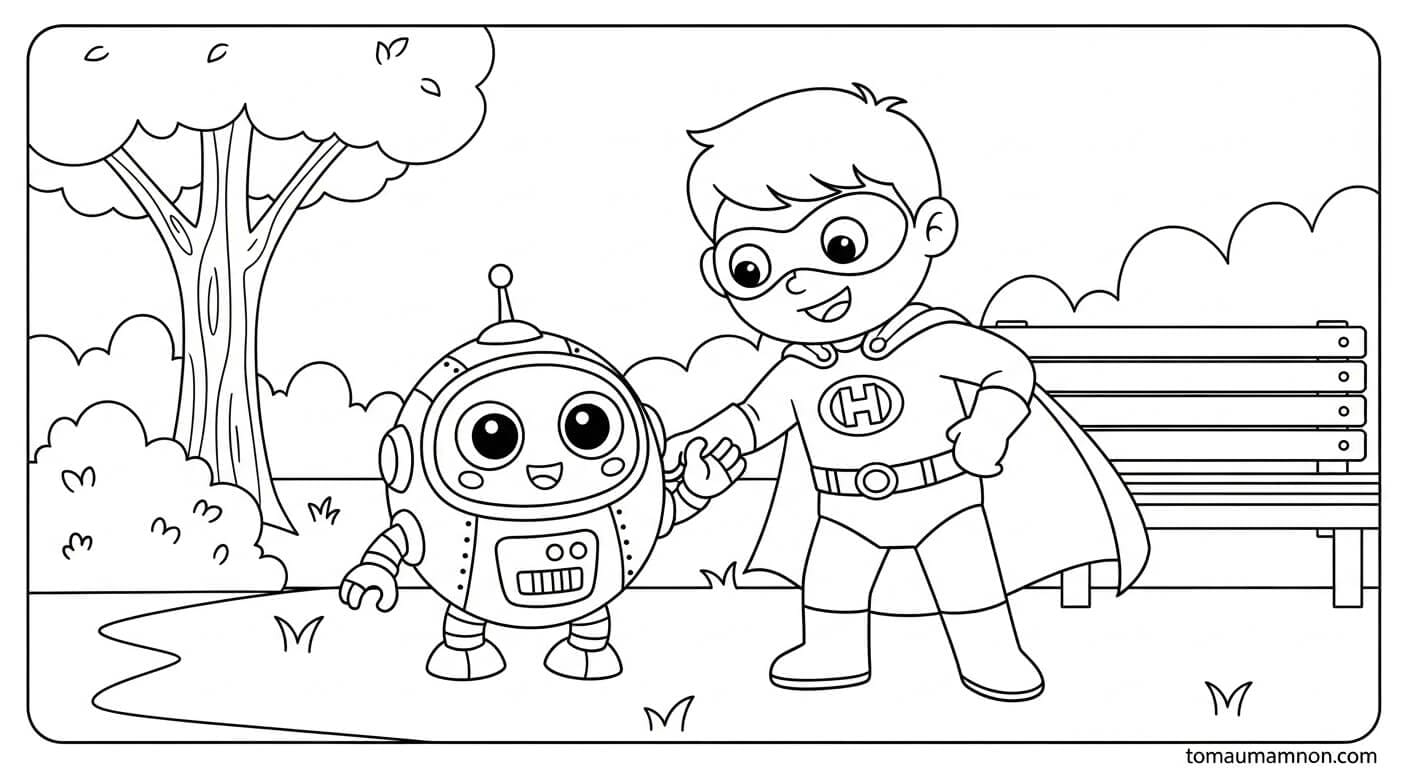 Tranh Siêu Nhân Siêu nhân cưỡi xe