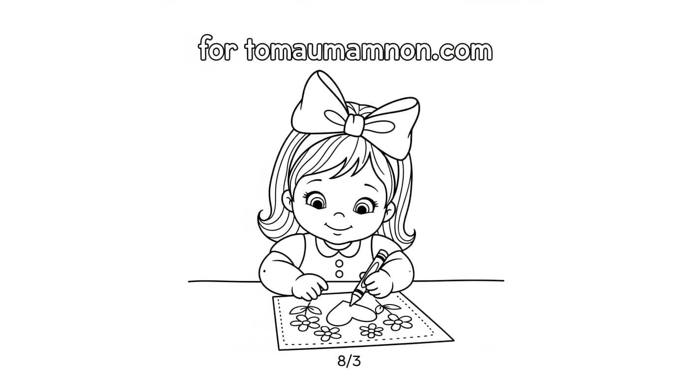 Tranh Tô Màu 8/3 tranh tô màu con cua dễ thương